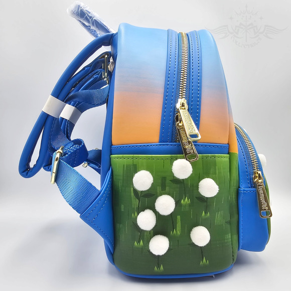 Loungefly Disney Beauty and the Beast Belle Dandelion Field Blue Mini Backpack - Picture 4 of 12